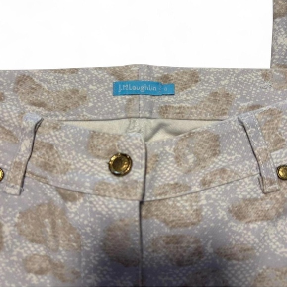 J.McLaughlin Lexi Jeans Sz 8 Beige Animal Print Slim Ankle Mid Rise Pants - Picture 4 of 5